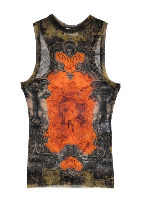 tank top mesh printed médaillon donna multicolor JEAN PAUL GAULTIER | 25/03-W-TO304-M006P004115